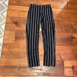 Black and white striped pants